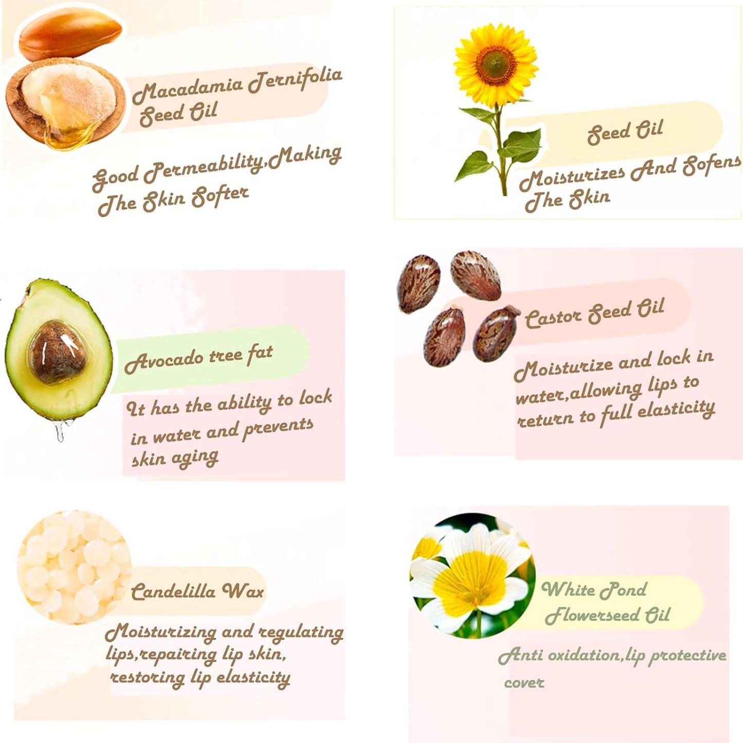 Brillo de Labios Hidratante Bekoeen Rosa 2 Pcs Gel Larga Duración