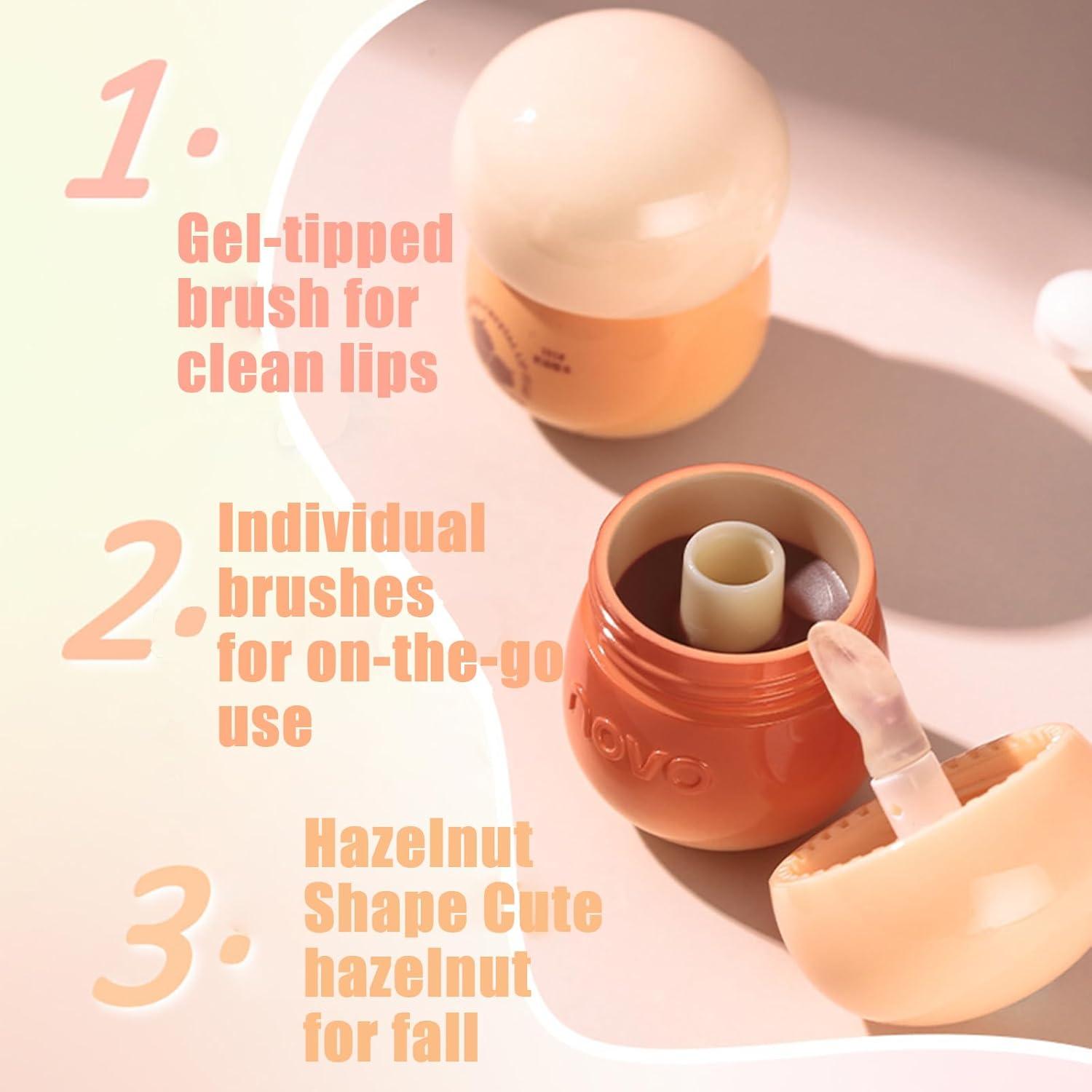 Brillo de Labios Hidratante Bekoeen Rosa 2 Pcs Gel Larga Duración