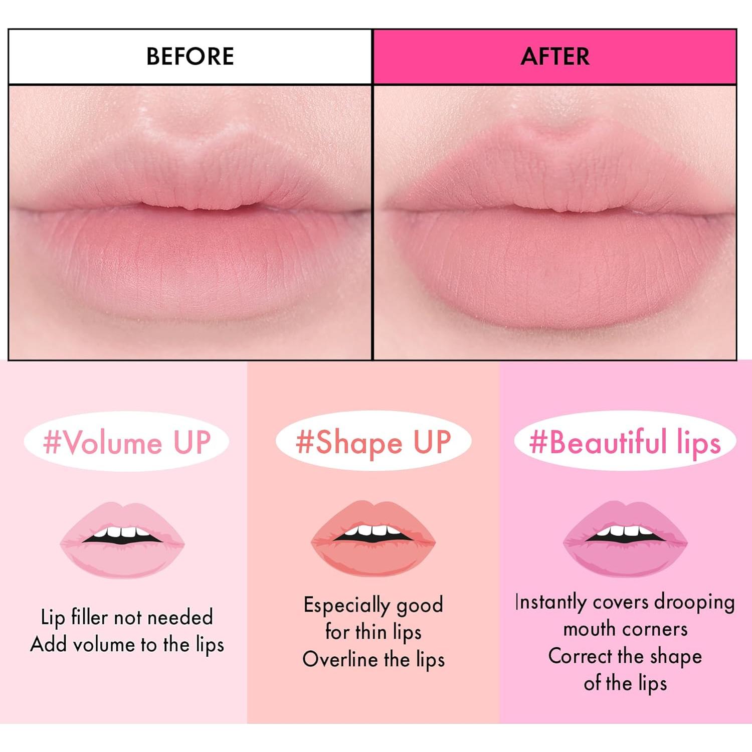 Lápiz Labial Amuse 02 Rosa Mate Multiuso Vegano 5 en 1