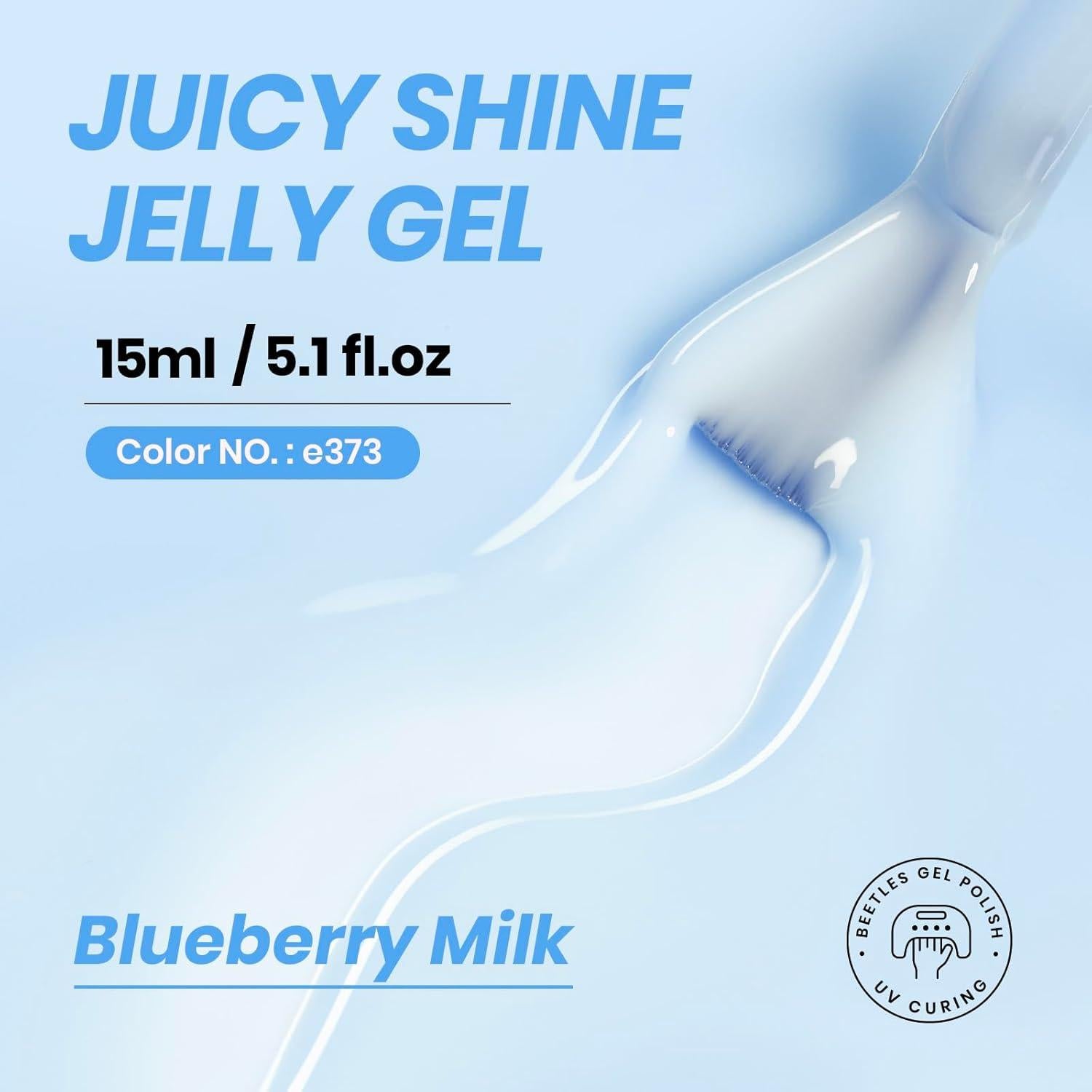 Esmalte de Uñas Gel Jelly Azul Beetles 15ml Leche de Arándano