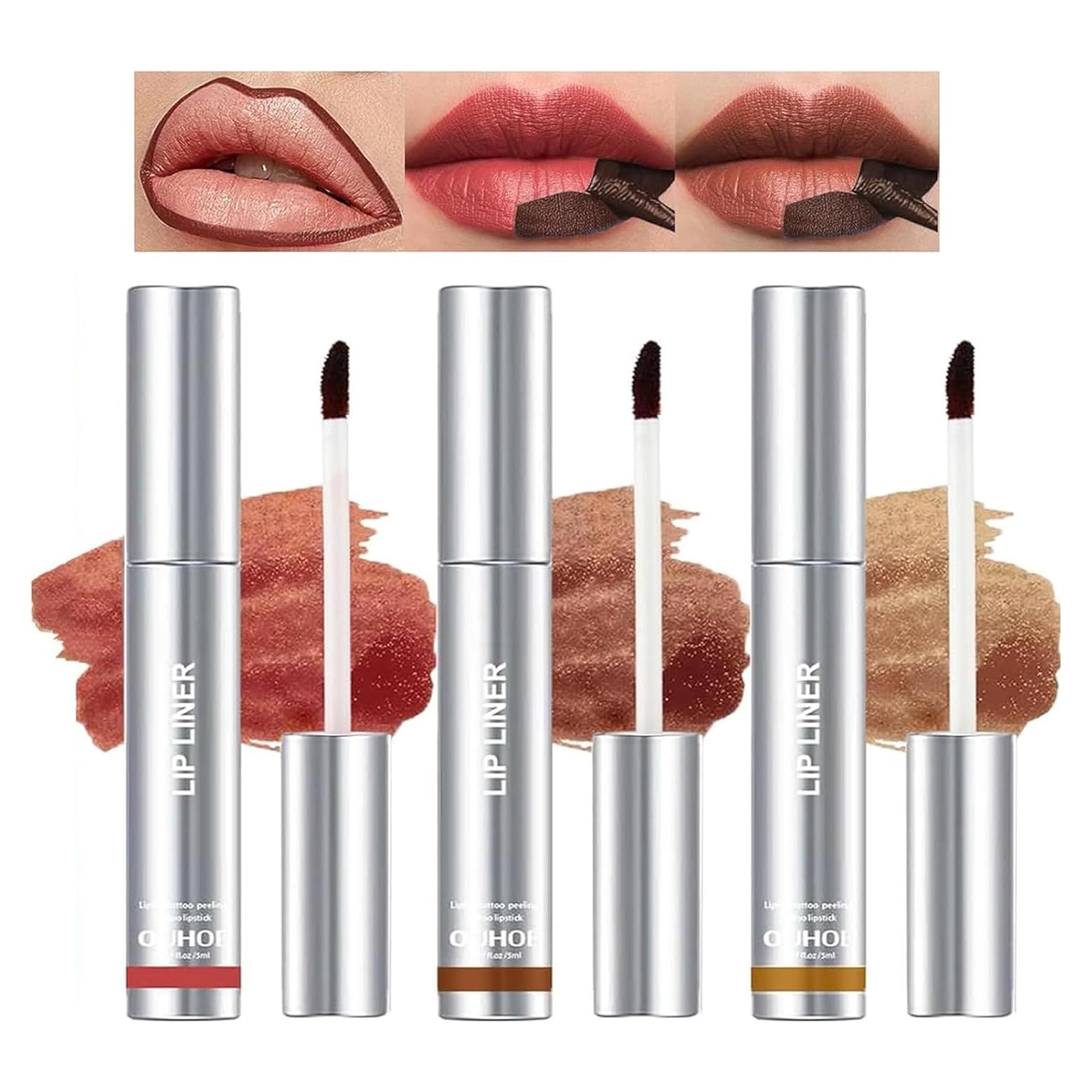 Tatuaje Labial Peel Off DENESTUP 30 ml - 3 Piezas Marrón