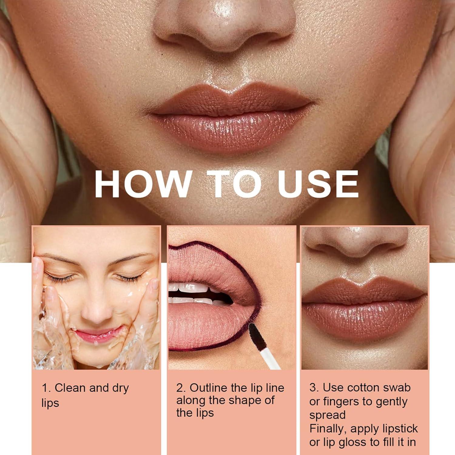 3 Piezas Lápiz Labial Tatuaje Mrettick Larga Duración 40g