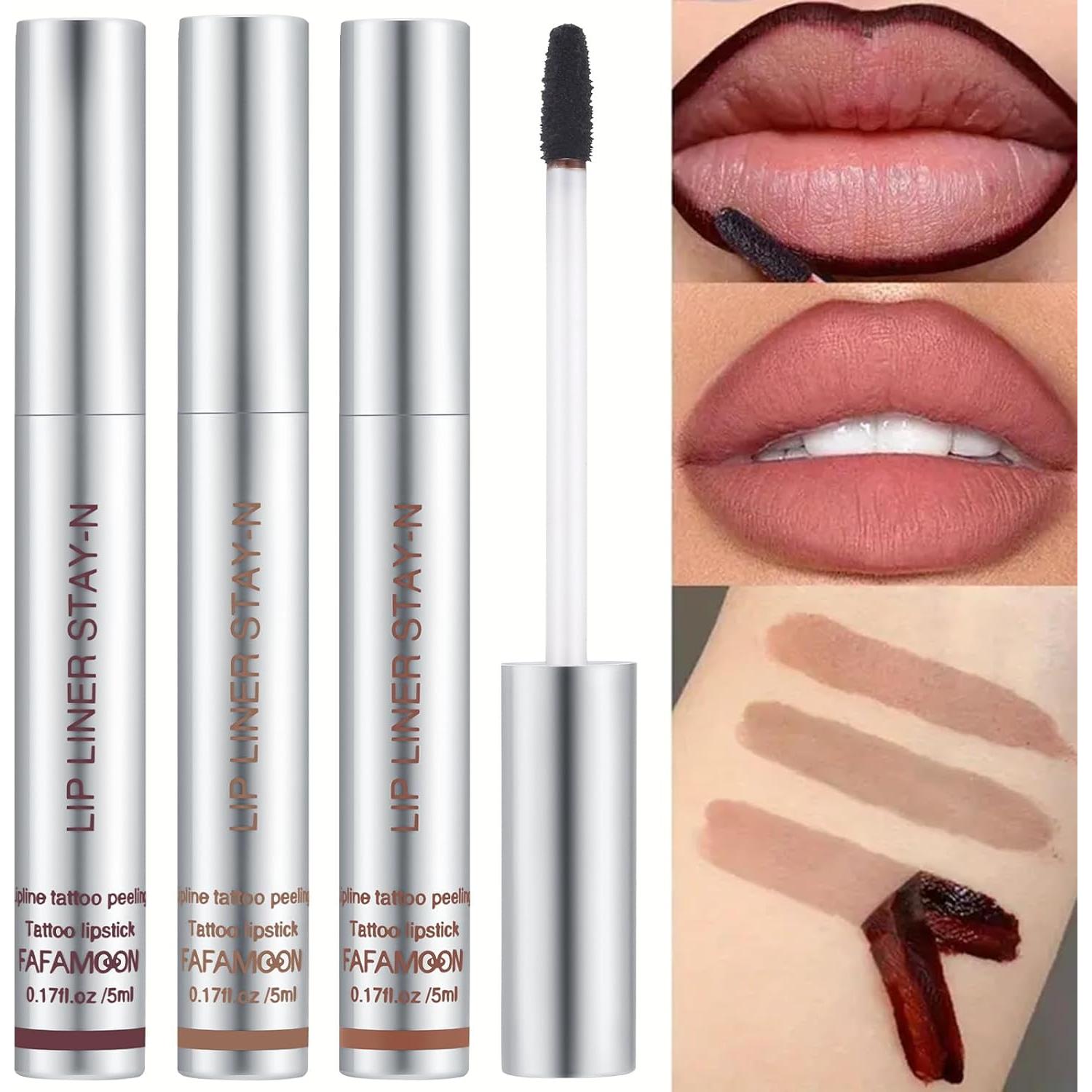 Juego de 3 Lápices de Labios Peel-Off RC - Hidratantes y Duraderos