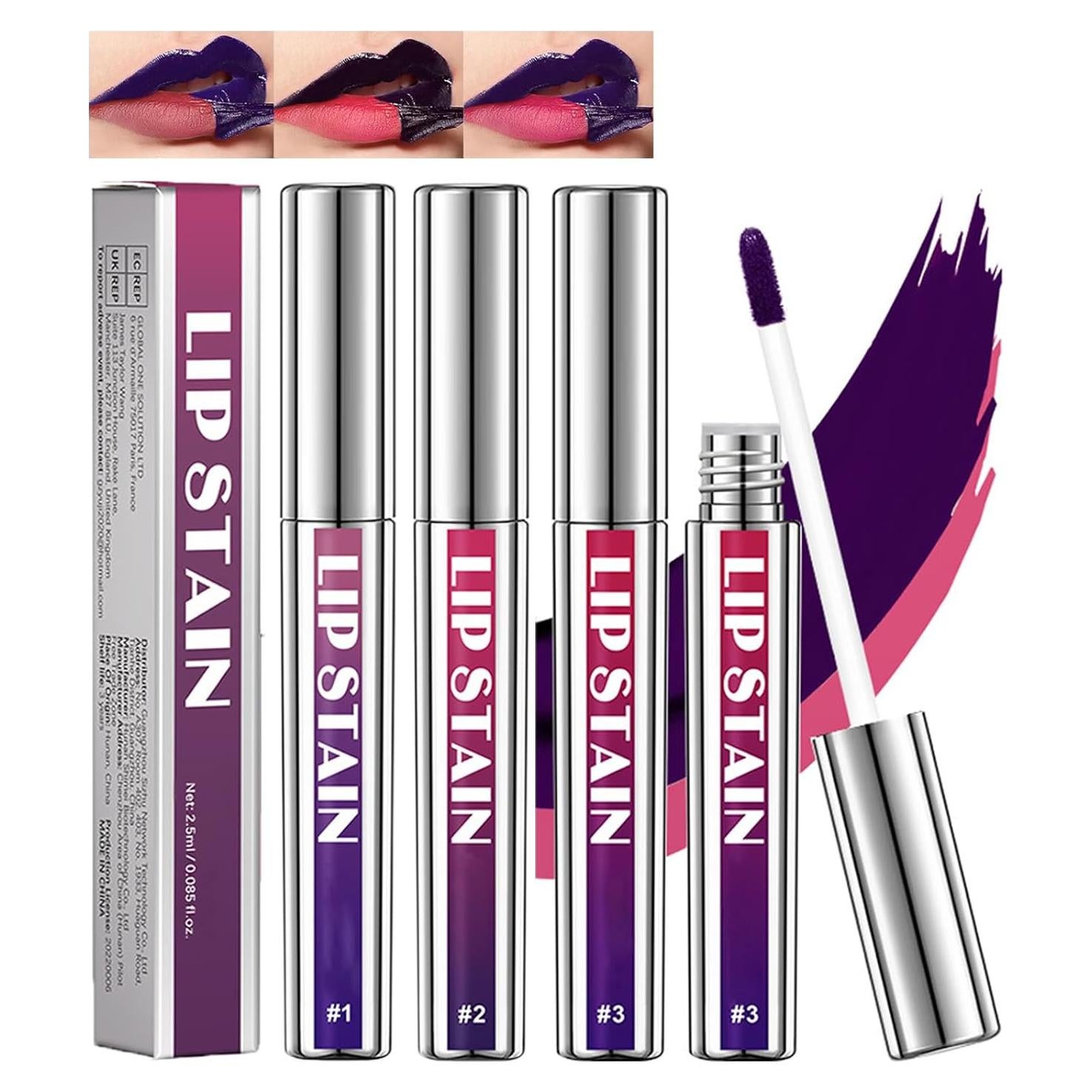 Dulele 3 Piezas Lápiz Labial Mate Despegable Impermeable