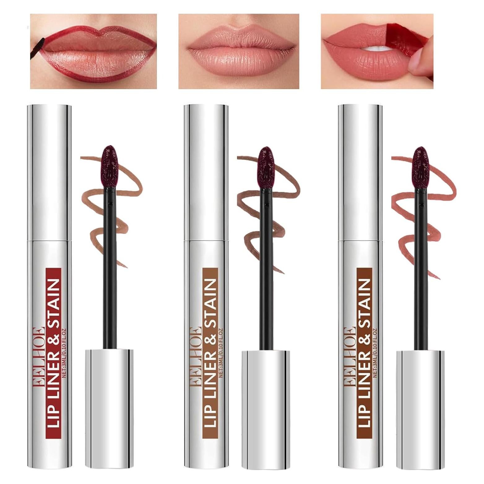 Lápiz Labial Peel Off Dulele Set de 3 Tintes Labiales Rosa