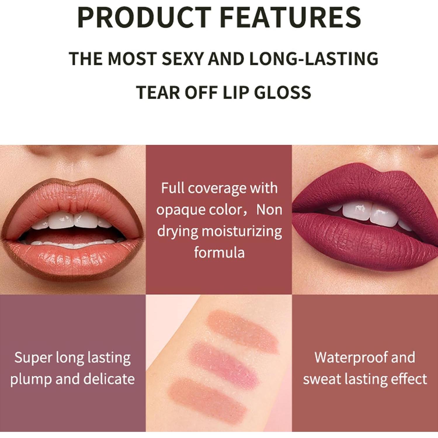 Lápiz Labial Peel Off Dulele Set de 3 Tintes Labiales Rosa