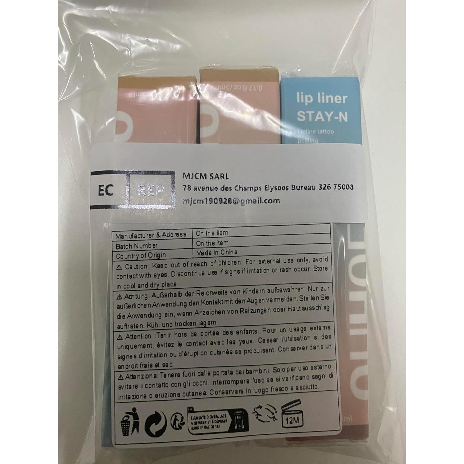 Tinte de Labios Peel Off Riroenst 3 Pcs Acabado Mate 49.6g