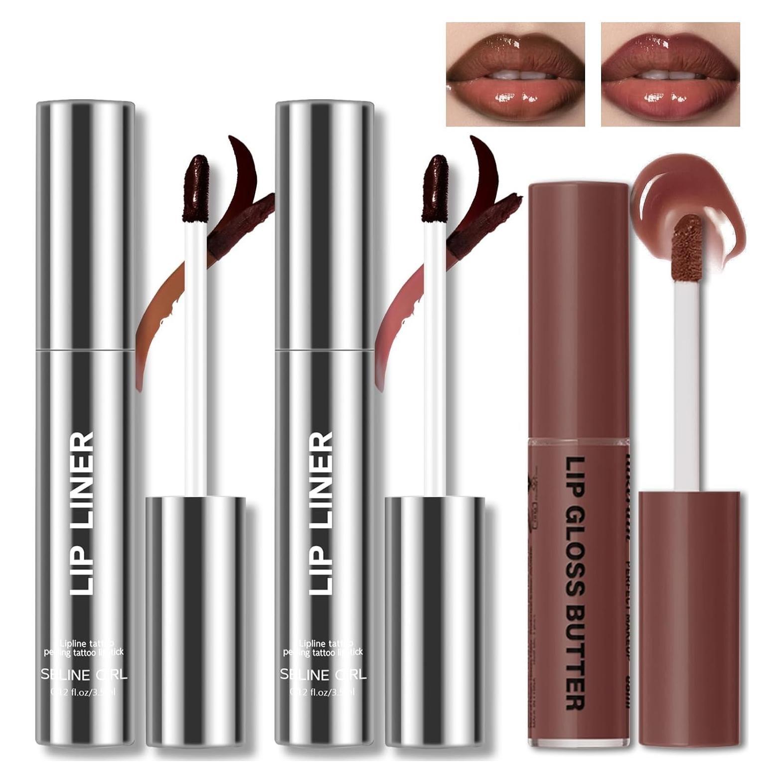 Combo de Lápiz Labial Peel Off HOSAILY 2 Colores + Brillo Hidratante