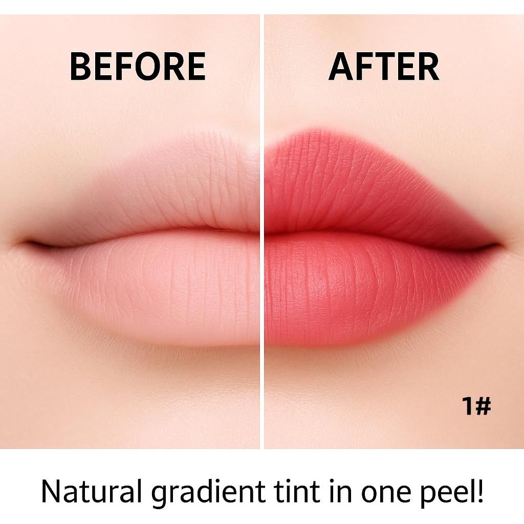 Tinte para Labios Peel Off GOERTI, 3 Colores Mate Larga Duración