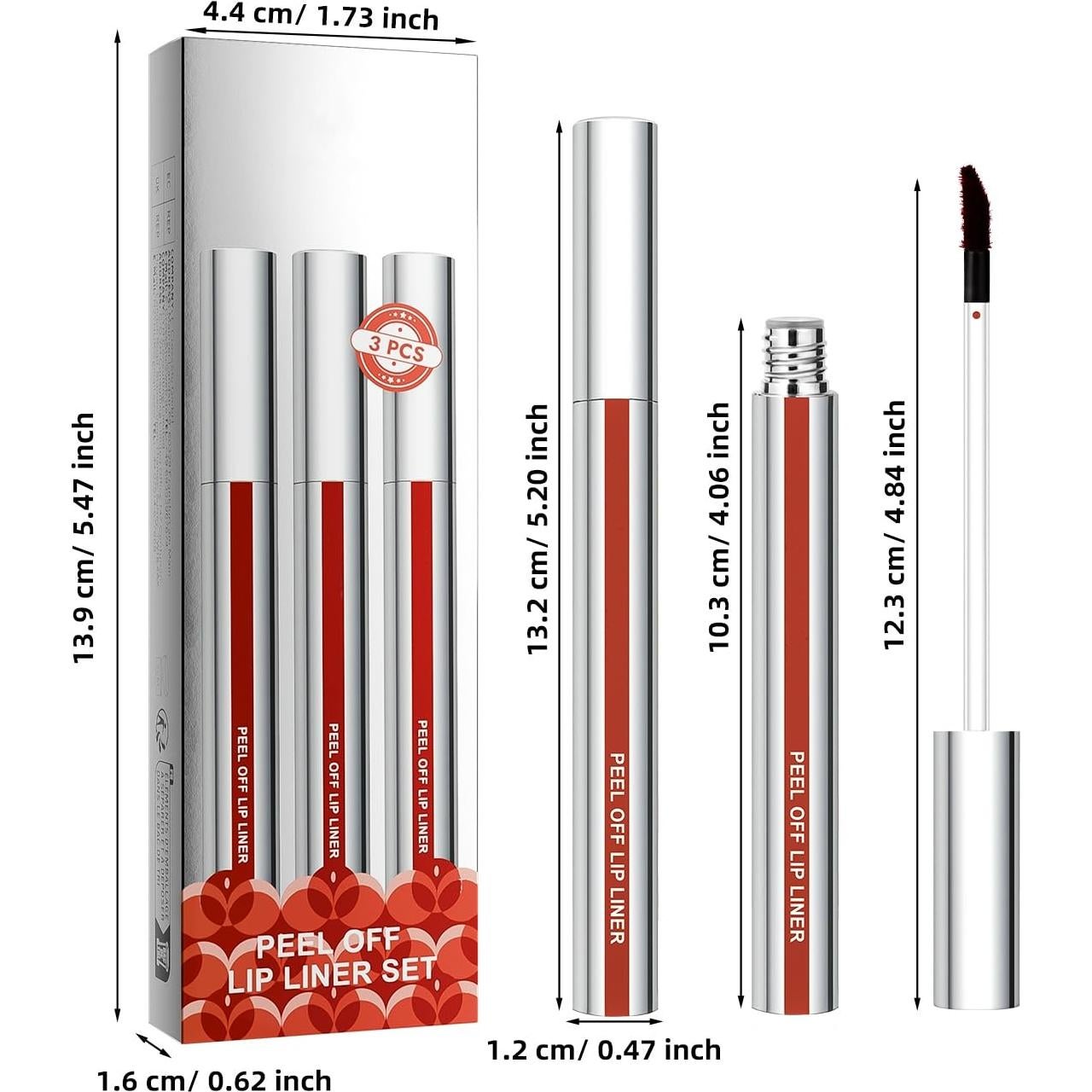 Tinte para Labios Peel Off GOERTI, 3 Colores Mate Larga Duración