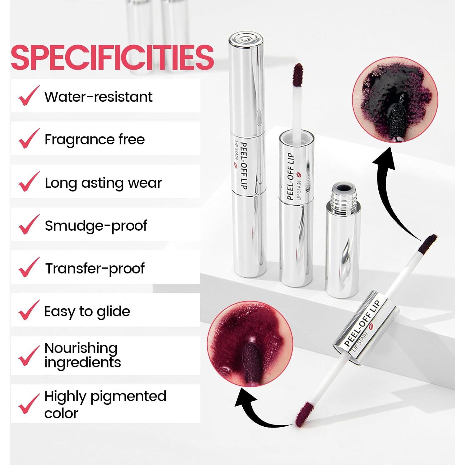 Tinte de Labios Peel Off HOSAILY Doble Cara Impermeable Nude