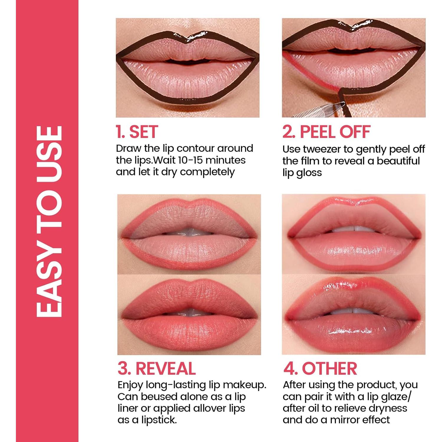 Tinte de Labios Peel Off HOSAILY Doble Cara Impermeable Nude