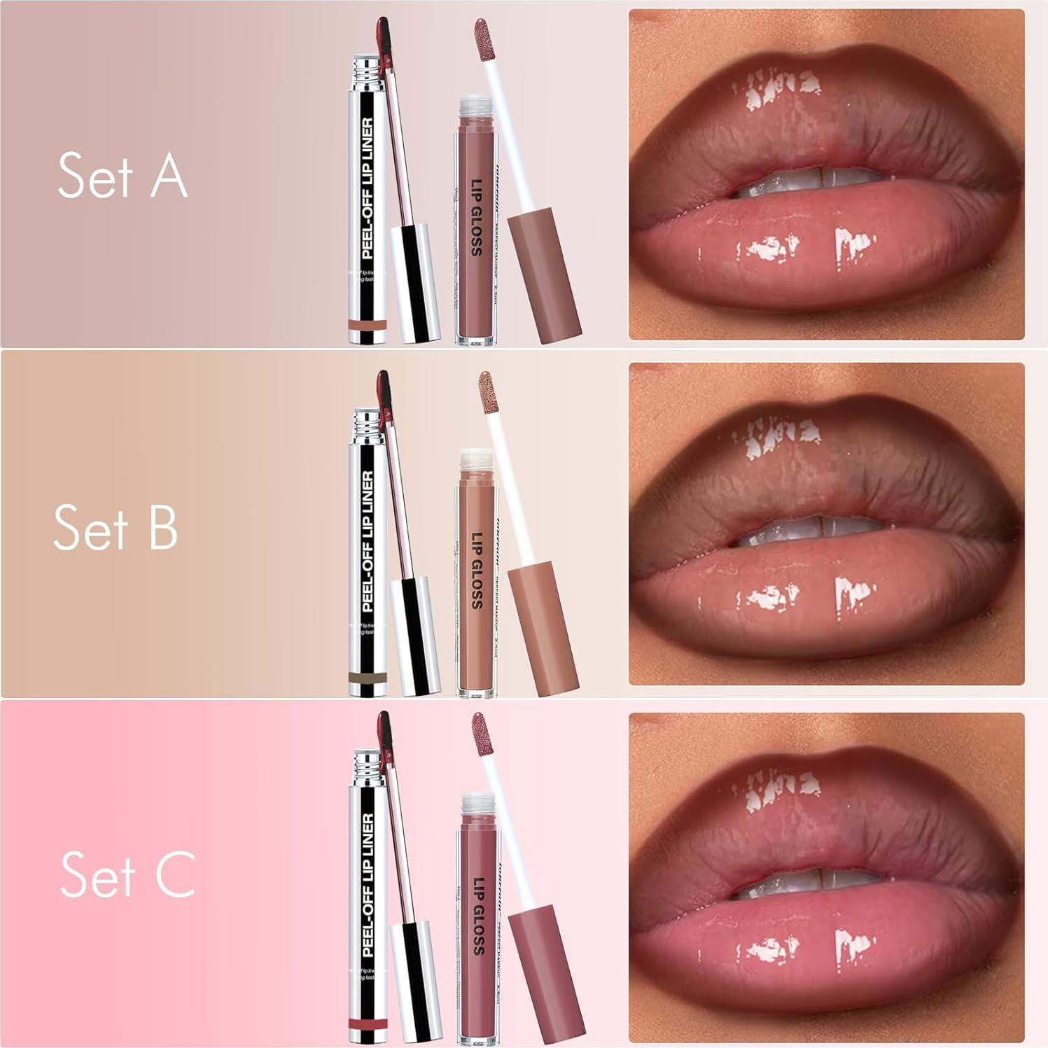 Tinte de Labios Peel Off Wugbc - Set 2 Mauve Neutro