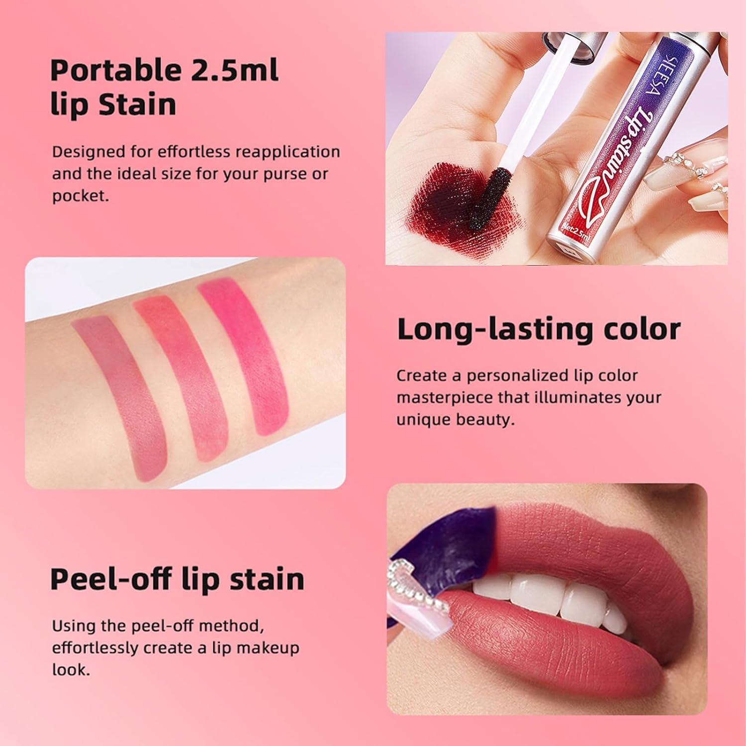 Set de Tatuaje Labial Peel Off Dulele 3PCS - Tinte Matte Rosa