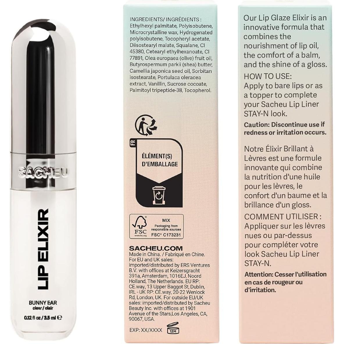 Elixir Labial Sacheu Nutritivo y Brillo Hidratante 3.54 ml