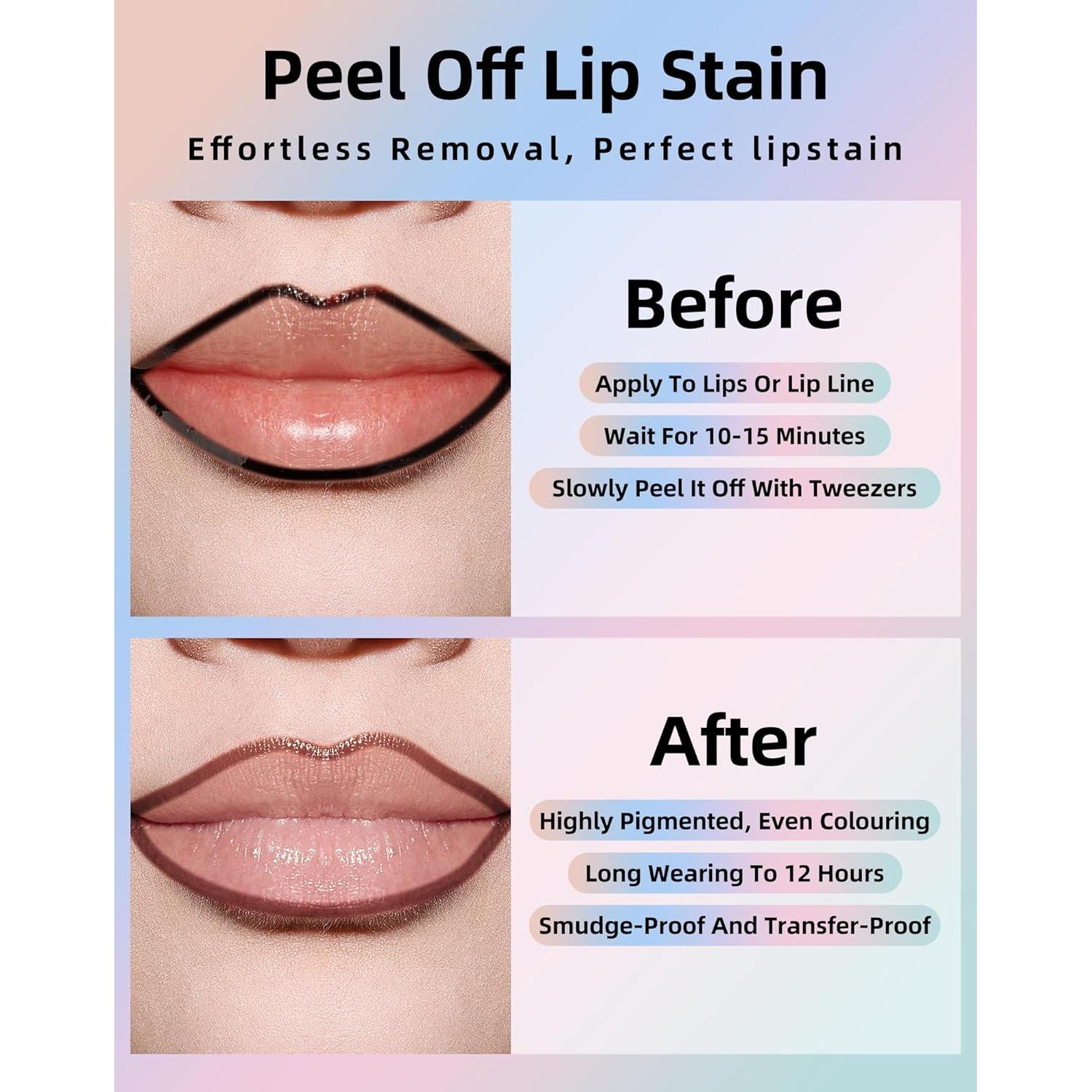 Tinte de Labios Peel Off KIMUSE Cereza Negra Larga Duración