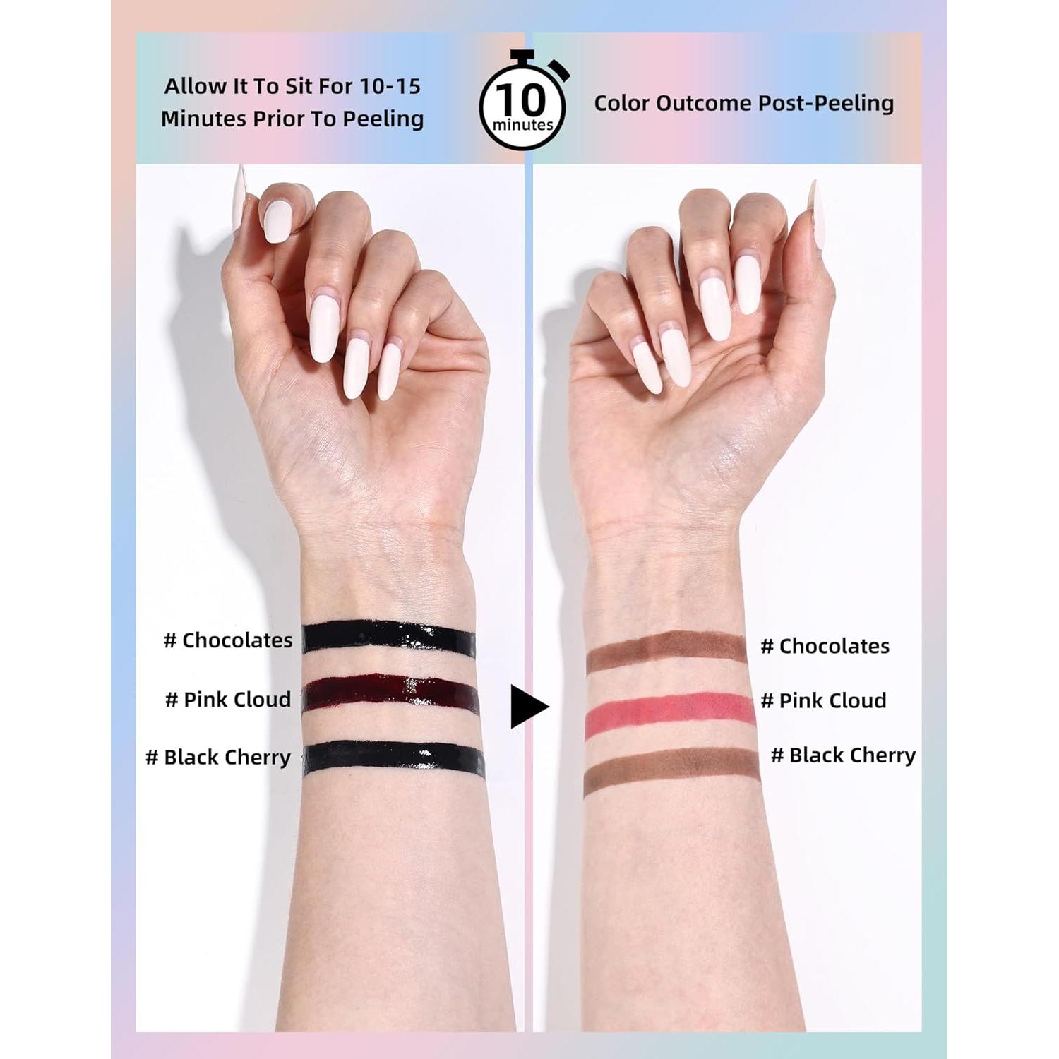 Tinte de Labios Peel Off KIMUSE Cereza Negra Larga Duración