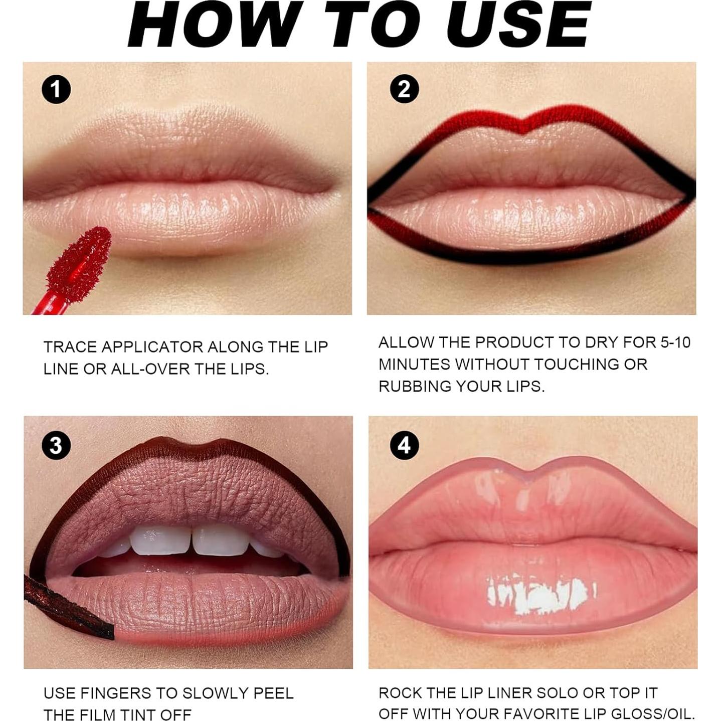 Delineador de Labios Peel Off Mrettick 6PCS Larga Duración