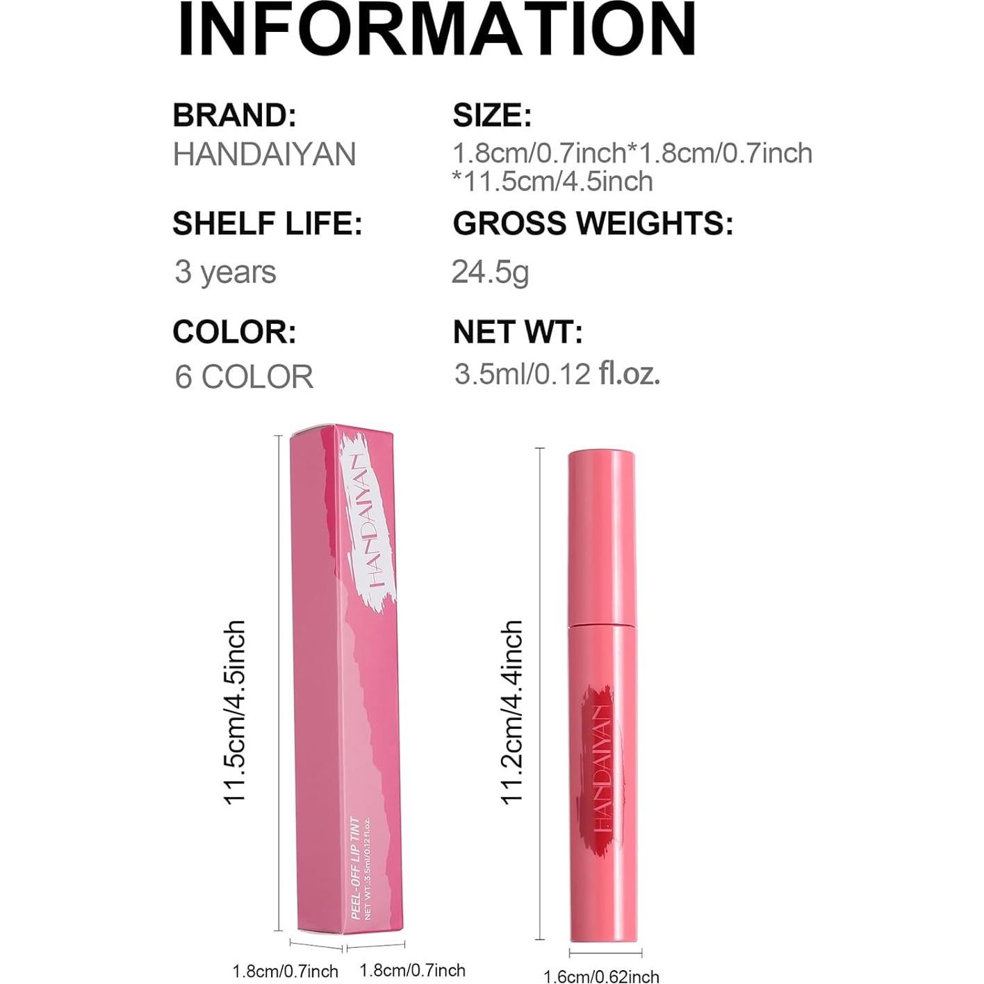 Delineador de Labios Peel Off Mrettick 6PCS Larga Duración