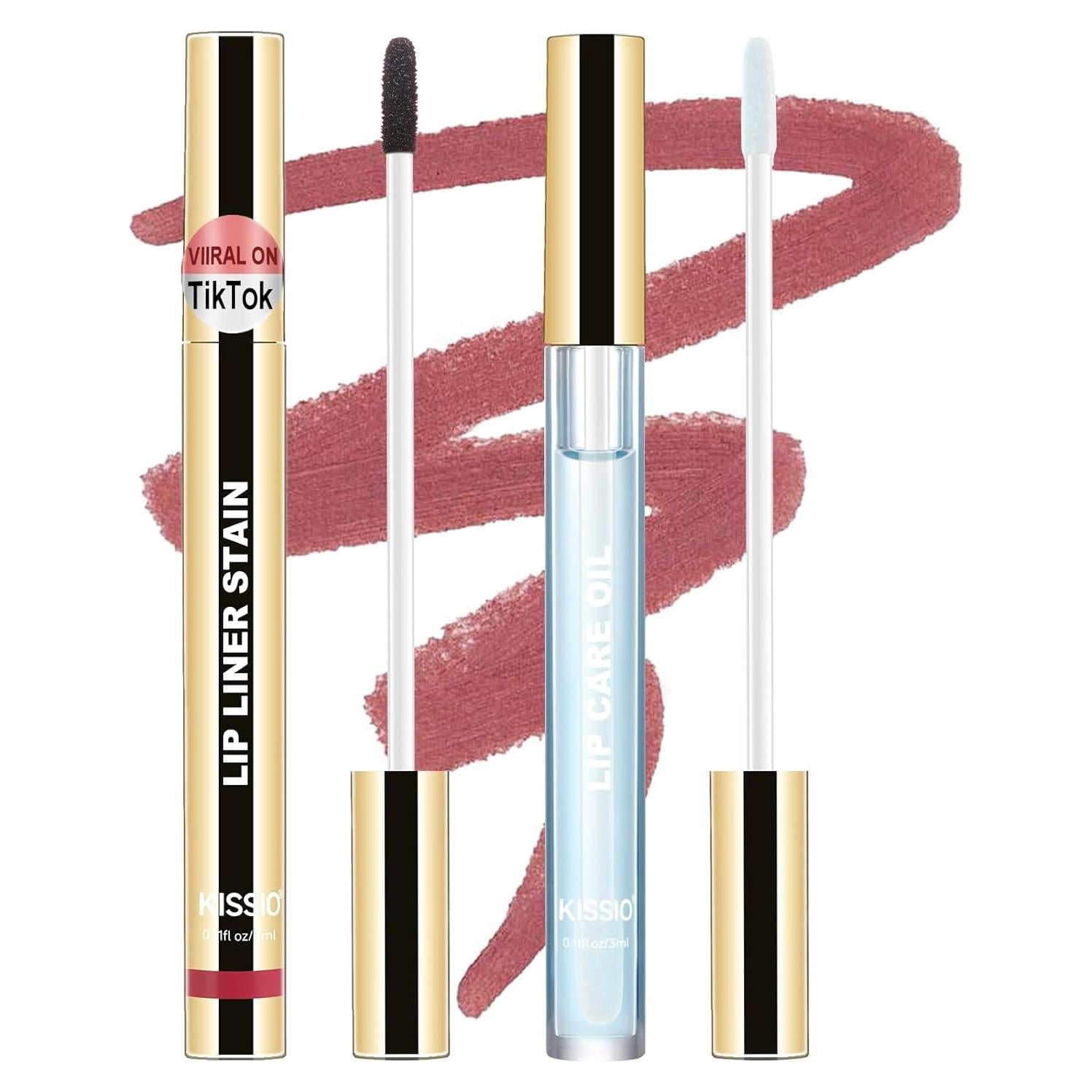 Set de Tinte para Labios KISSIO - Lápiz Labial Peel Off y Aceite Hidratante