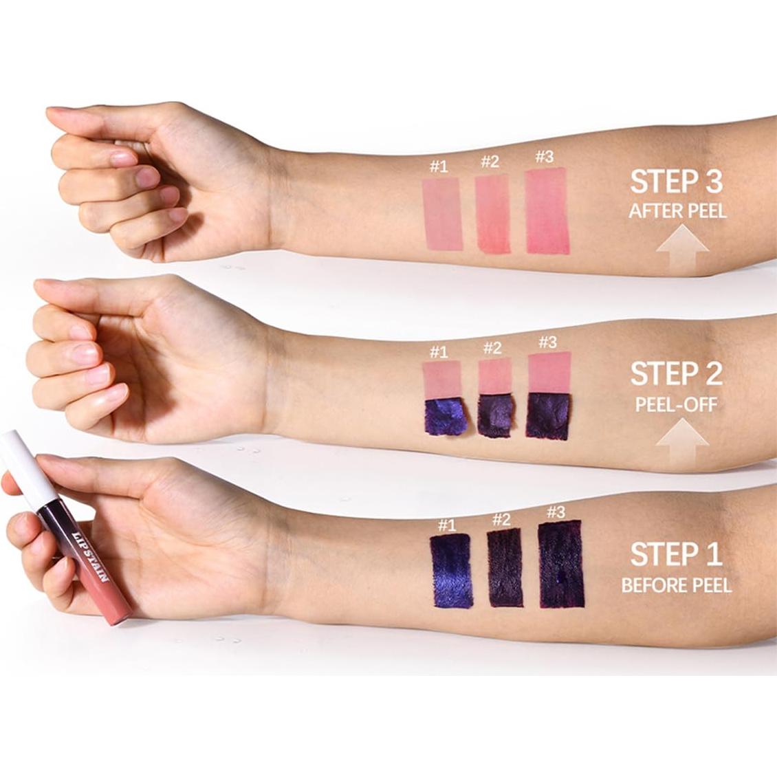 Juego de 3 Tintes de Labios Peel Off Pakivs - Larga Duración