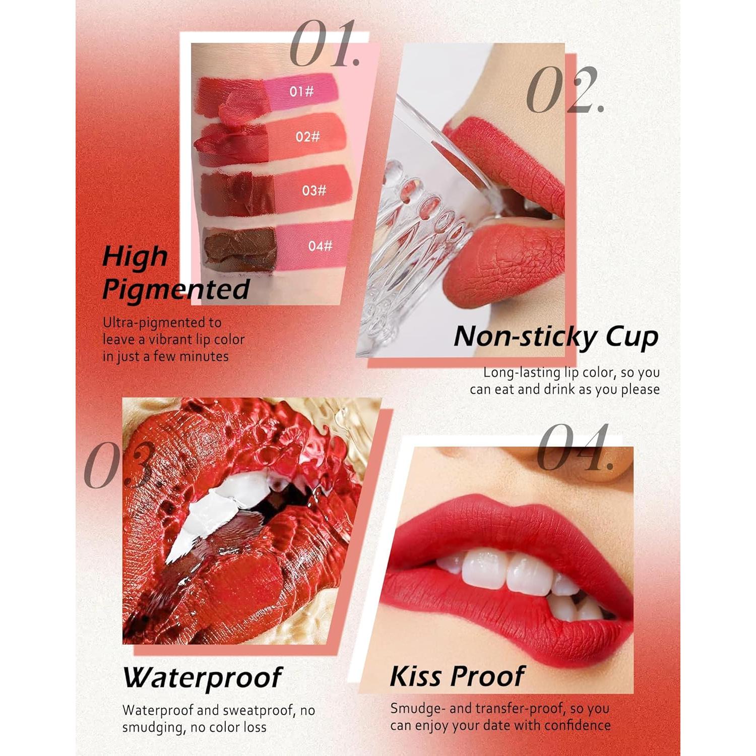 Tinte de Labios Peel Off Lestpola 24H Rojo Mate Impermeable