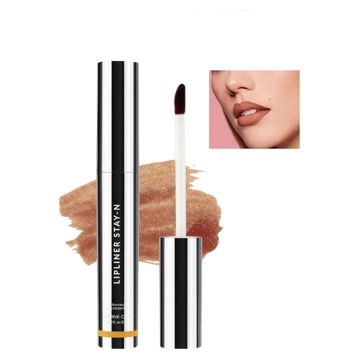 Peel Off Lip Liner Stain Velvet Tint – Long-Lasting, Moisturizing, Non-Sticky Matte Lip Lacquer, Highly Pigmented, Smudge-Proof Liquid Lipstick Makeup (light brown)