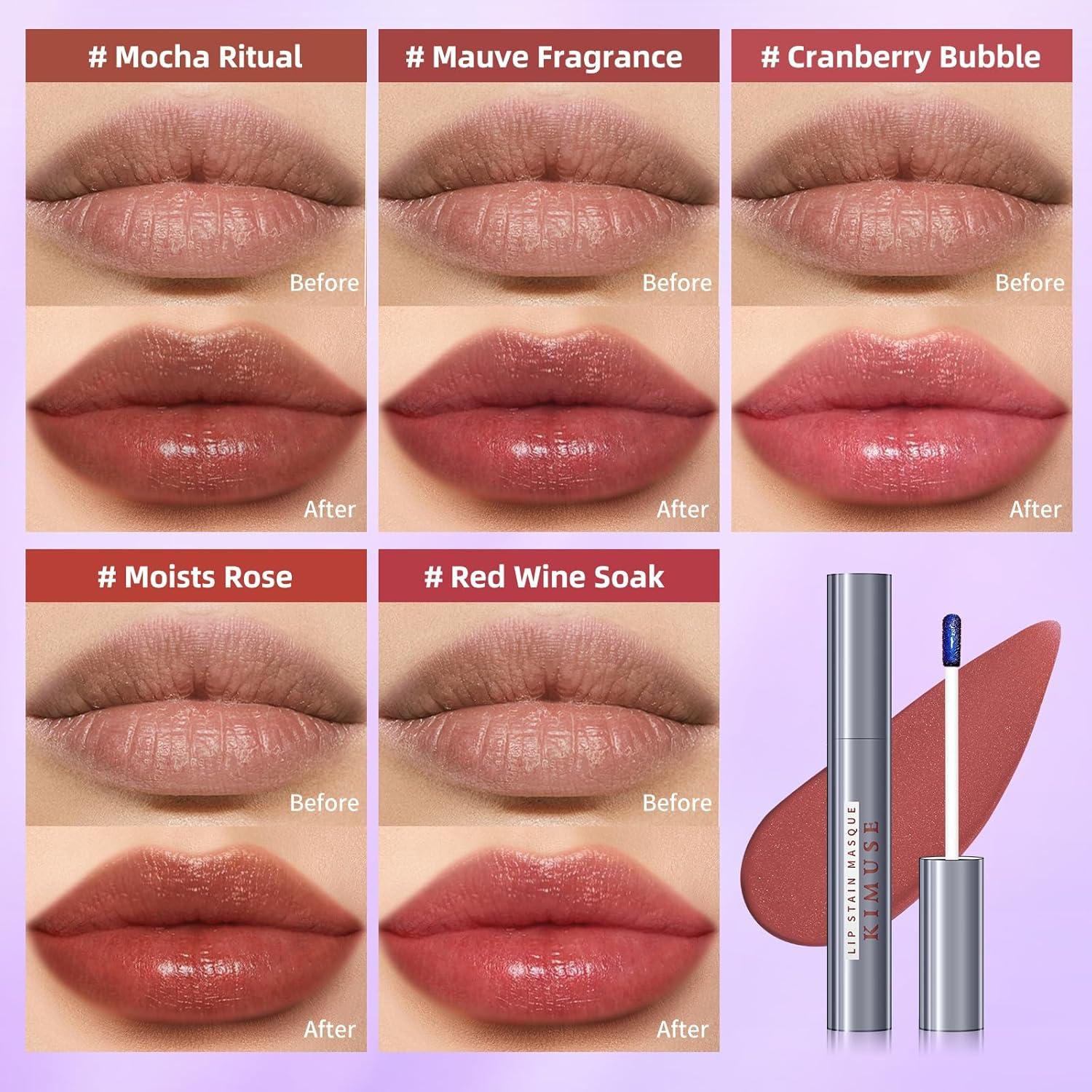 Tinte Labial Peel Off KIMUSE 12HR Hidratante Color Mauve