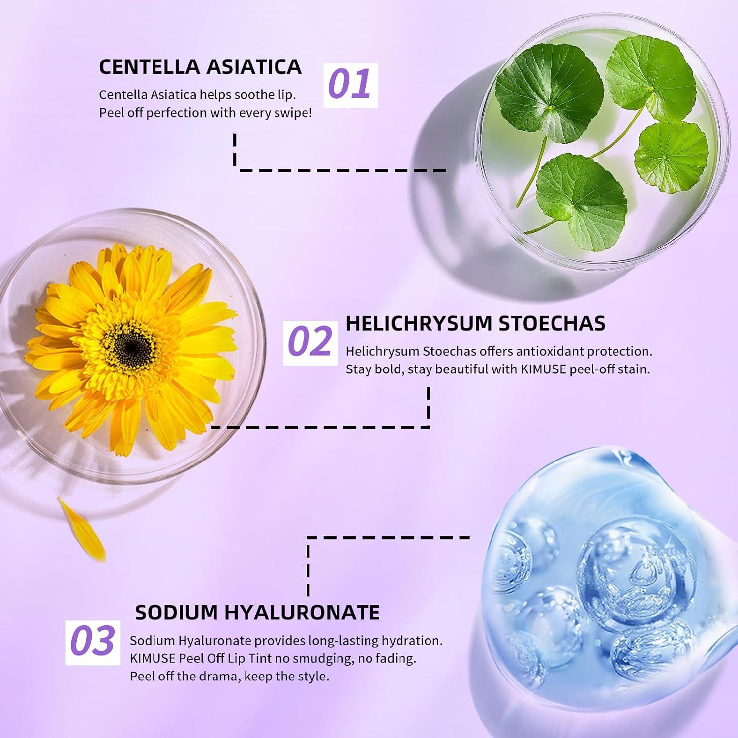 Tinte Labial Peel Off KIMUSE 12HR Hidratante Color Mauve