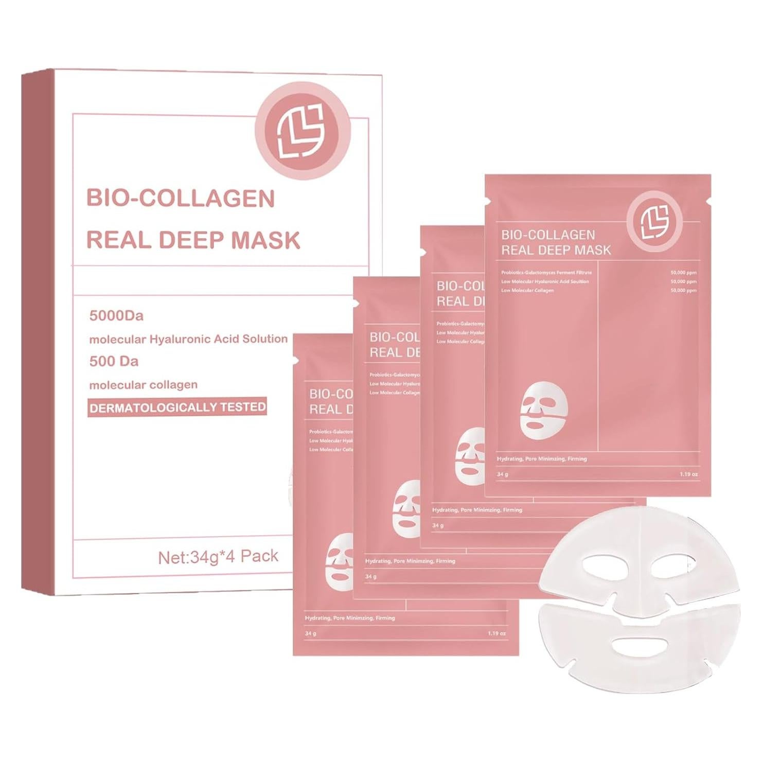 Mascarilla Facial Bio-Colágeno Reepic - 4 Unidades Hidrogel Antienvejecimiento