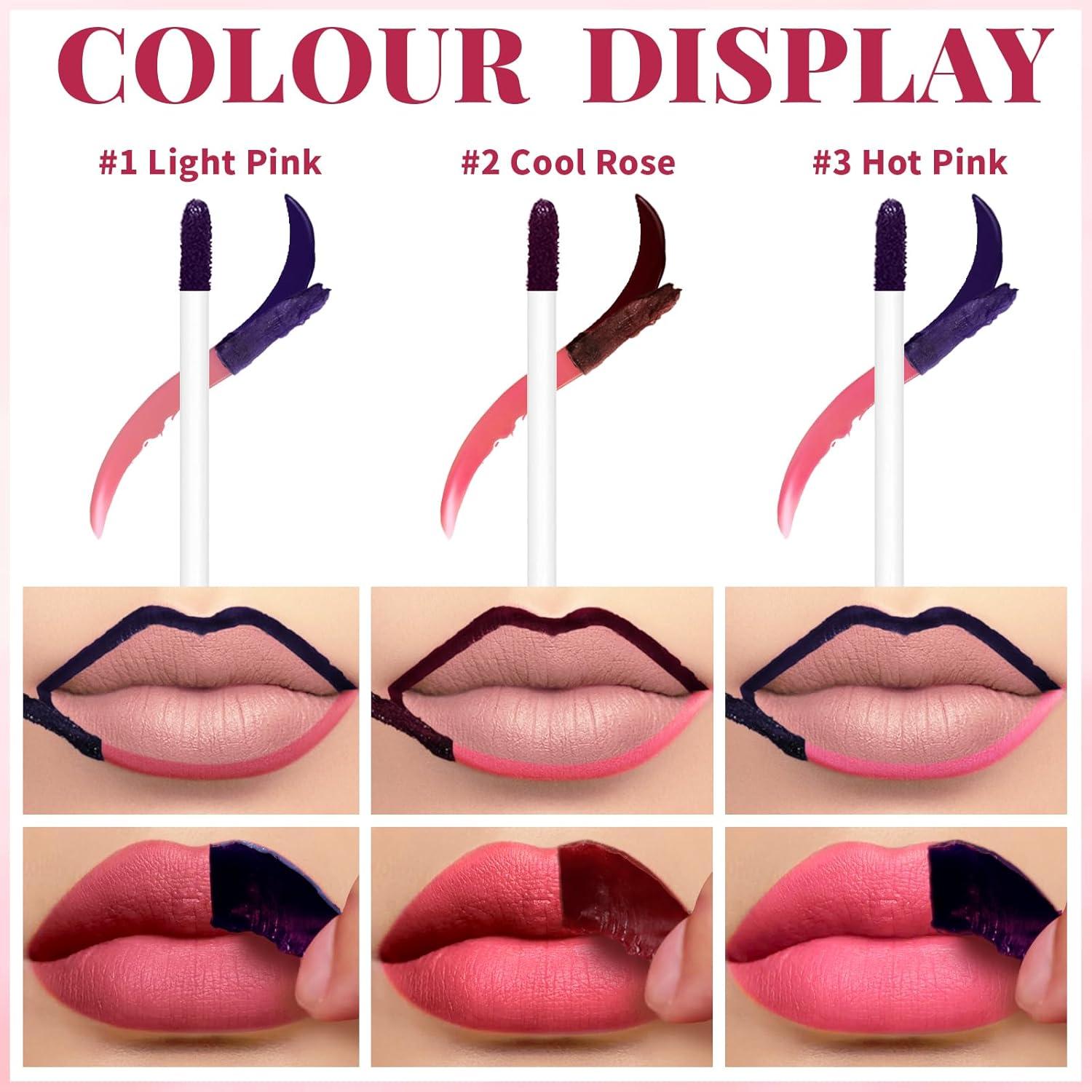 Set 3 Tintes de Labios Peel Off Larga Duración Resistente al Agua