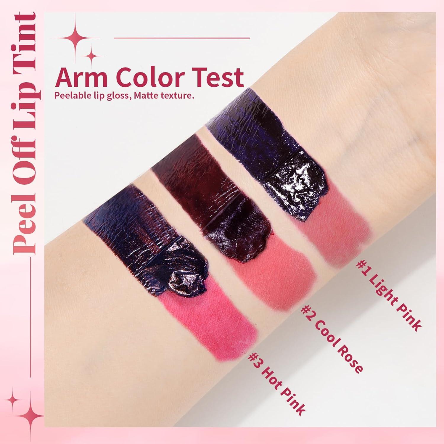 Set 3 Tintes de Labios Peel Off Larga Duración Resistente al Agua