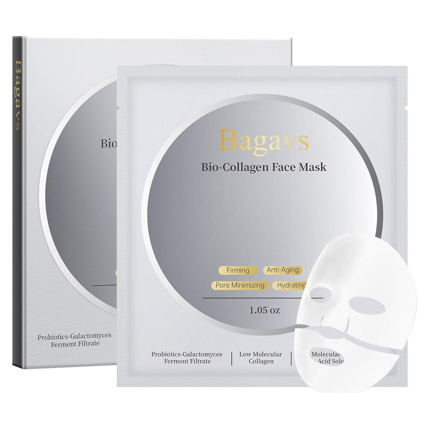 Mascarilla Facial de Colágeno Bagavs 30g x 4ea Hidratante Nocturna
