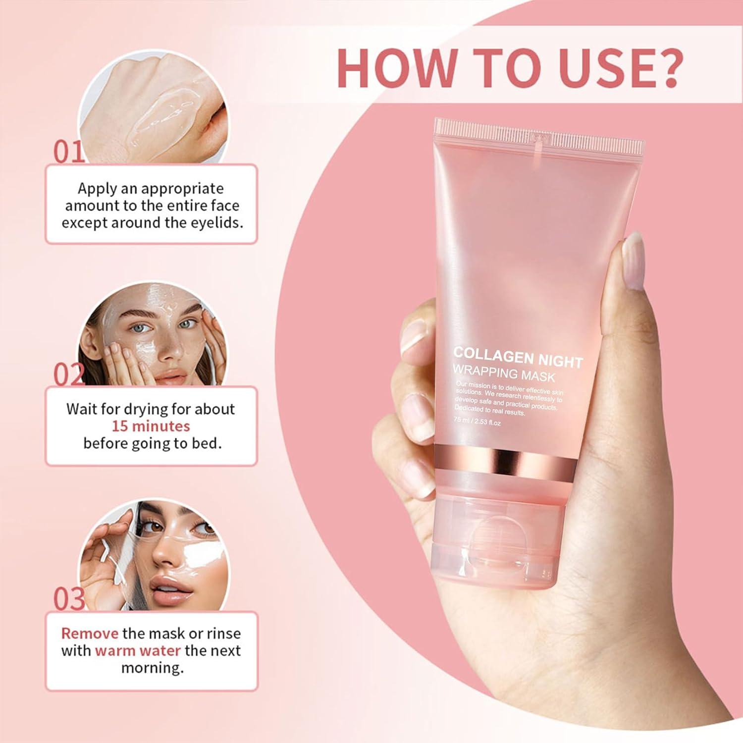 Mascarilla de Noche de Colágeno Ayzololo 75 ml - Hidratante y Elasticidad