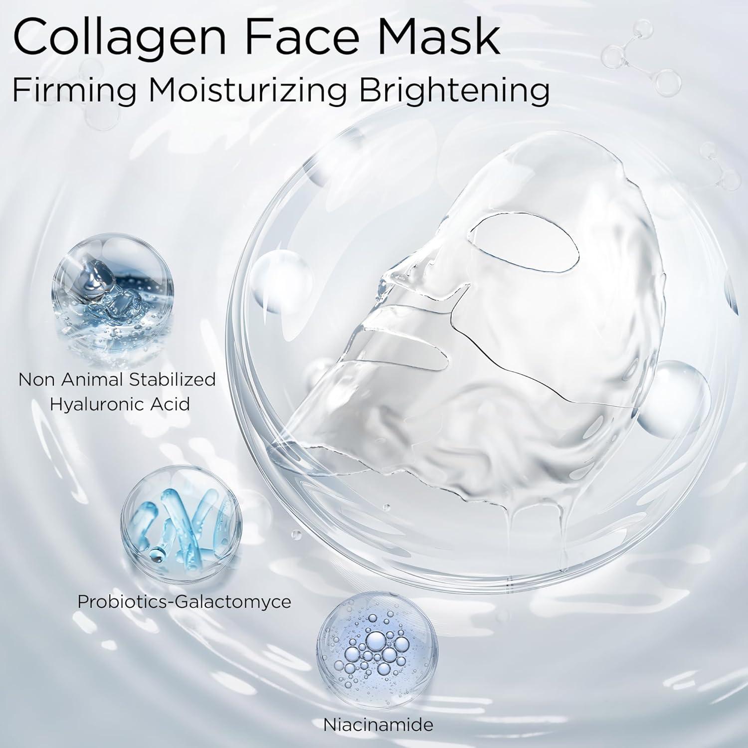 Mascarilla Facial de Colágeno Lingmeier 80,000ppm Hidratante