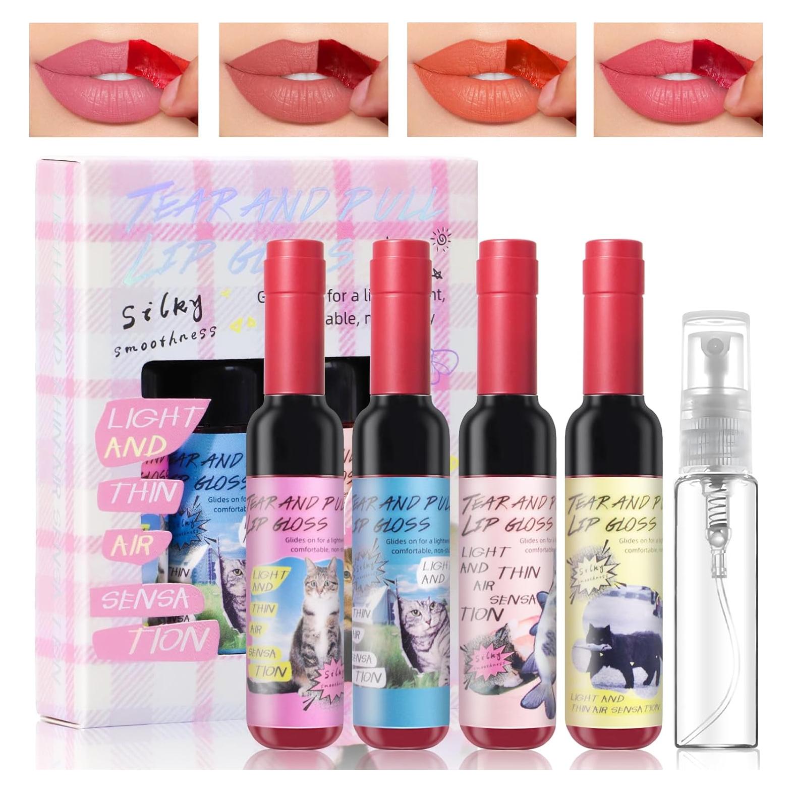 Juego de 4 Tintes de Labios Peel Off HOSAILY - Mate y Larga Duración