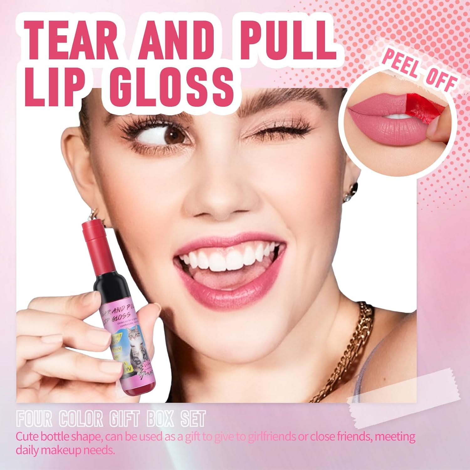 Juego de 4 Tintes de Labios Peel Off HOSAILY - Mate y Larga Duración