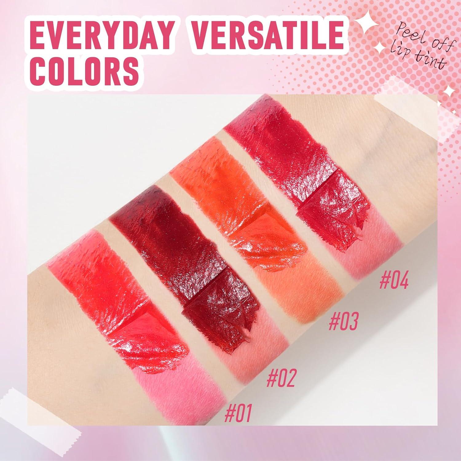 Juego de 4 Tintes de Labios Peel Off HOSAILY - Mate y Larga Duración