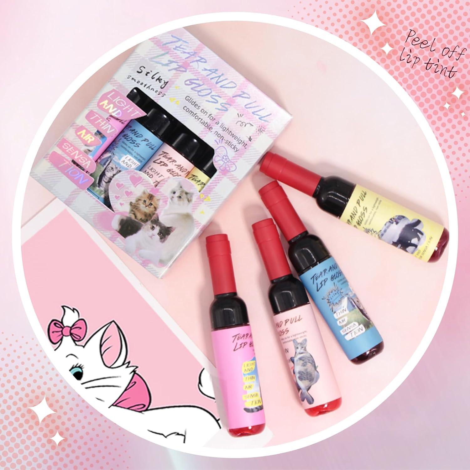 Juego de 4 Tintes de Labios Peel Off HOSAILY - Mate y Larga Duración