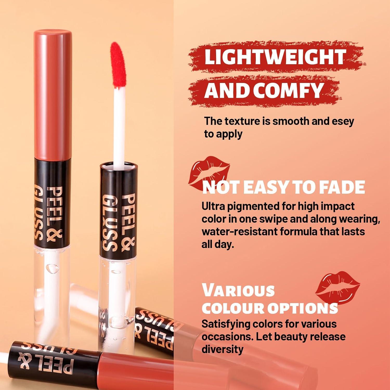 Juego de Tinte Labial Despegable Doble Extremo 3 Colores