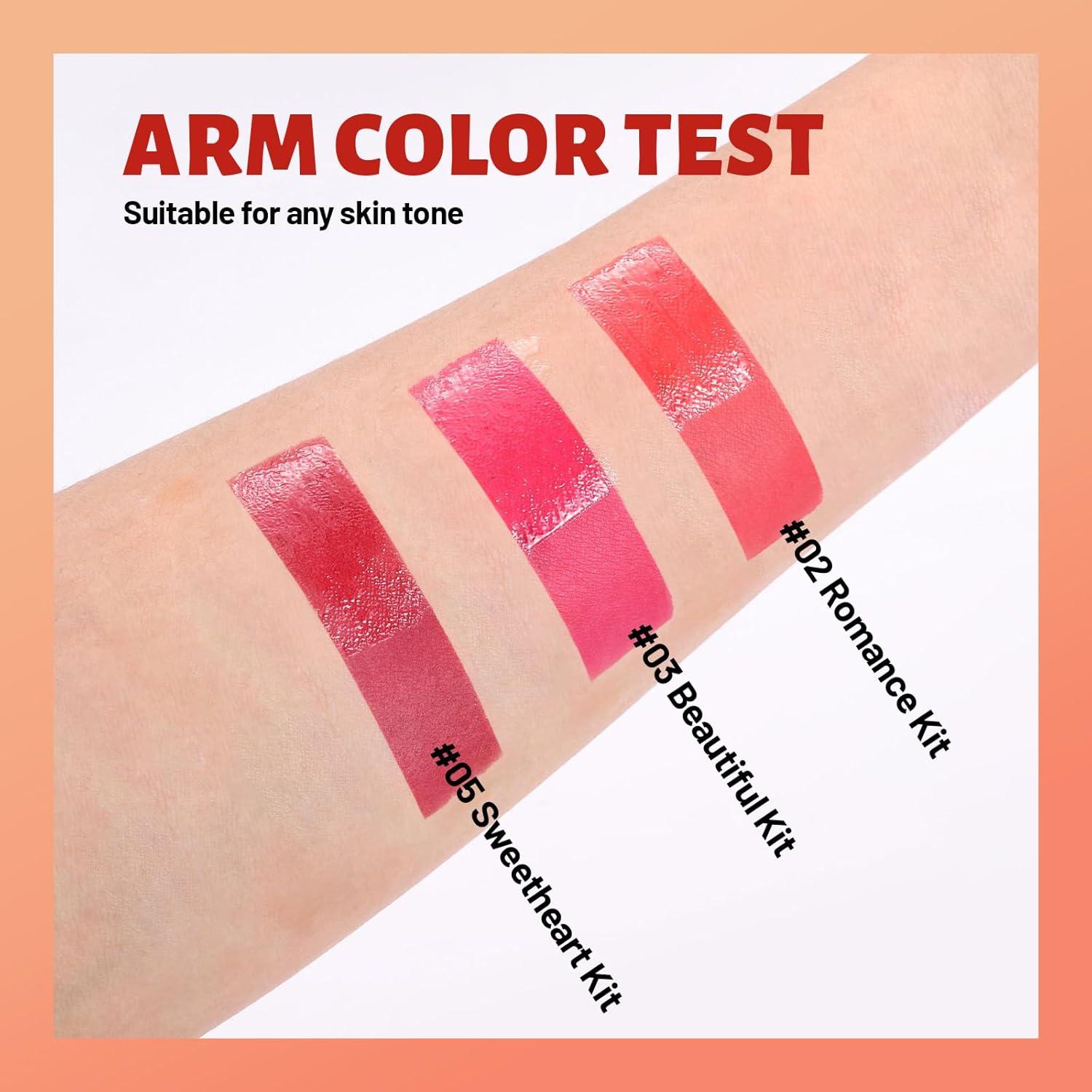 Juego de Tinte Labial Despegable Doble Extremo 3 Colores