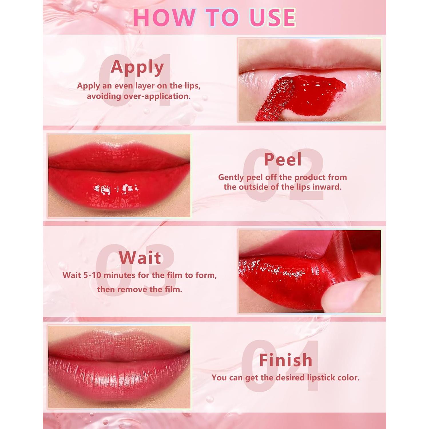 Set de Tinte Labial Peel Off LYSdefeu 3 Piezas Mate 24h