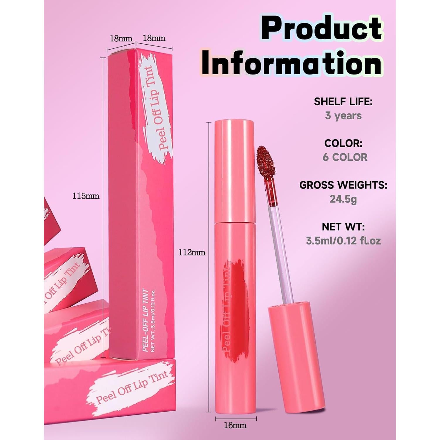 Set de Tinte Labial Peel Off LYSdefeu 3 Piezas Mate 24h