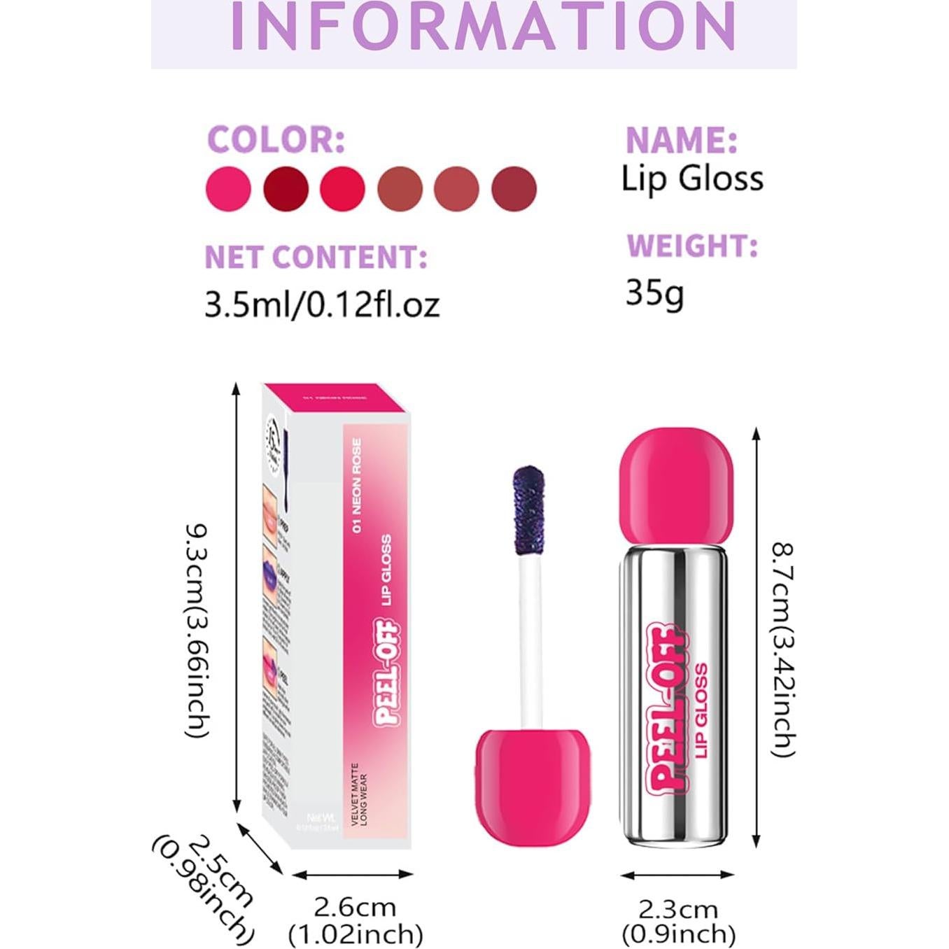 Tinte de Labios Peel Off Larga Duración Color 03 Mate