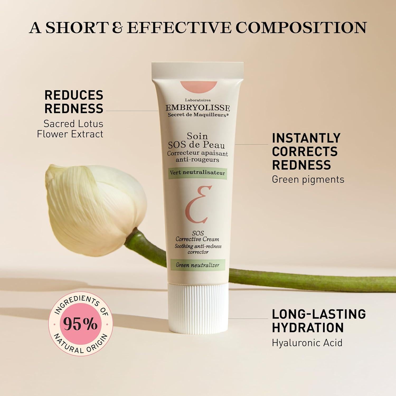 Crema Correctiva SOS Embryolisse 30 ml Hidratante Facial Vegano