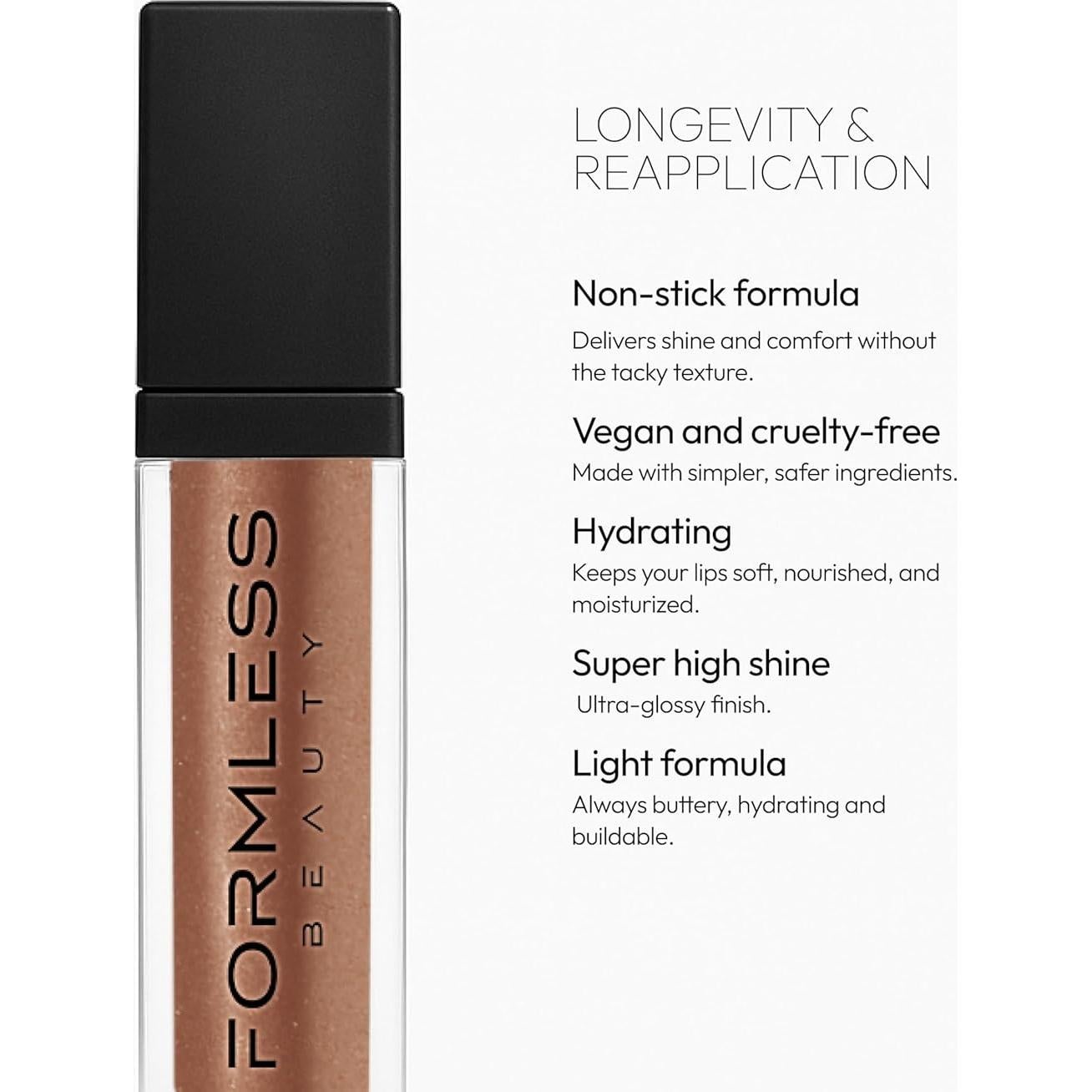 Brillo de Labios Euphoria Formless Beauty | Castaño Hidratante Vegano