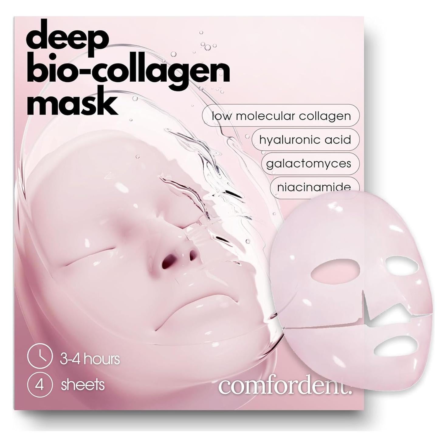 Máscara Facial Hidrogel Comfordent Colágeno Bio 4 Unidades