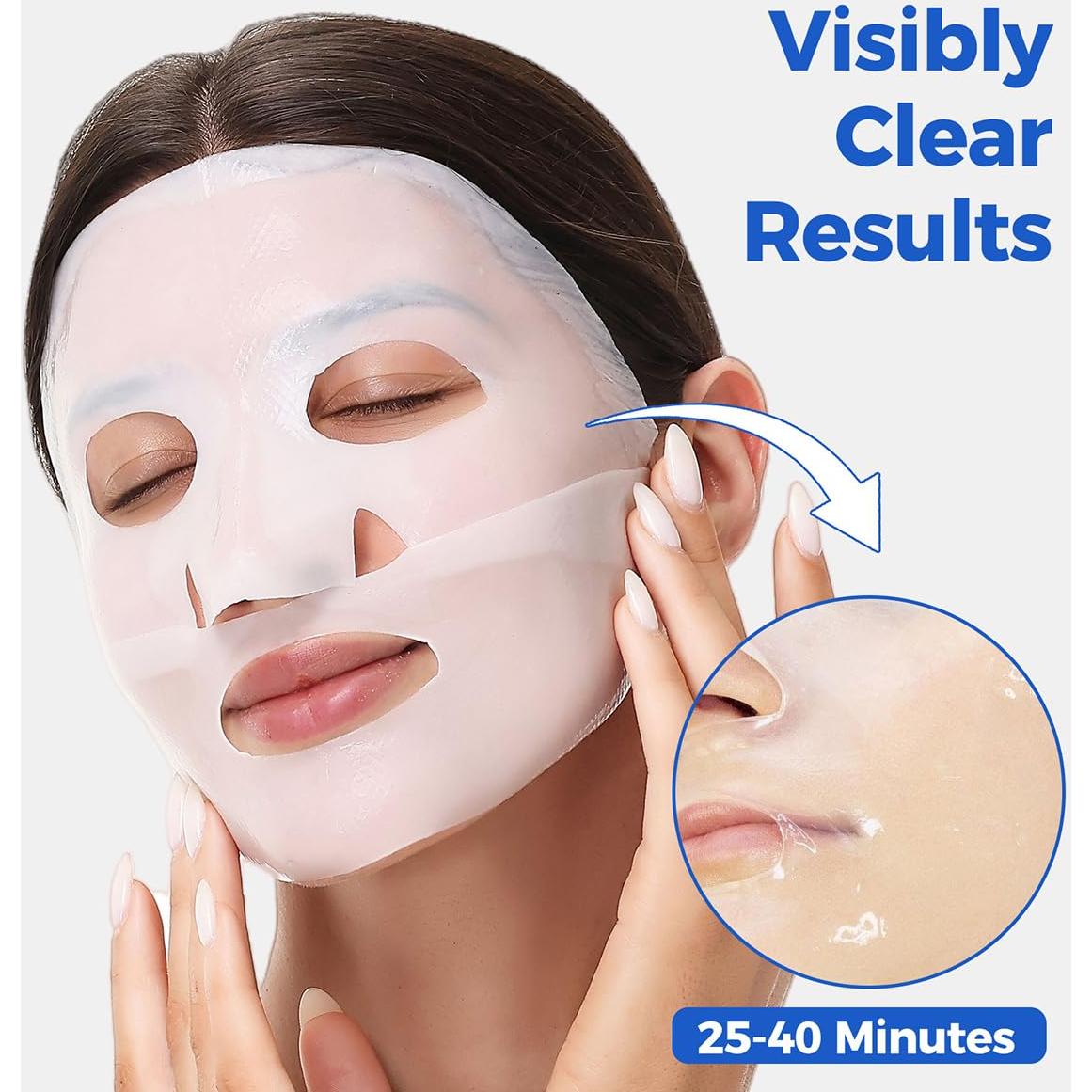 Paquete de 7 Mascarillas Faciales Hidratantes Okela - Colágeno y Ácido Hialurónico