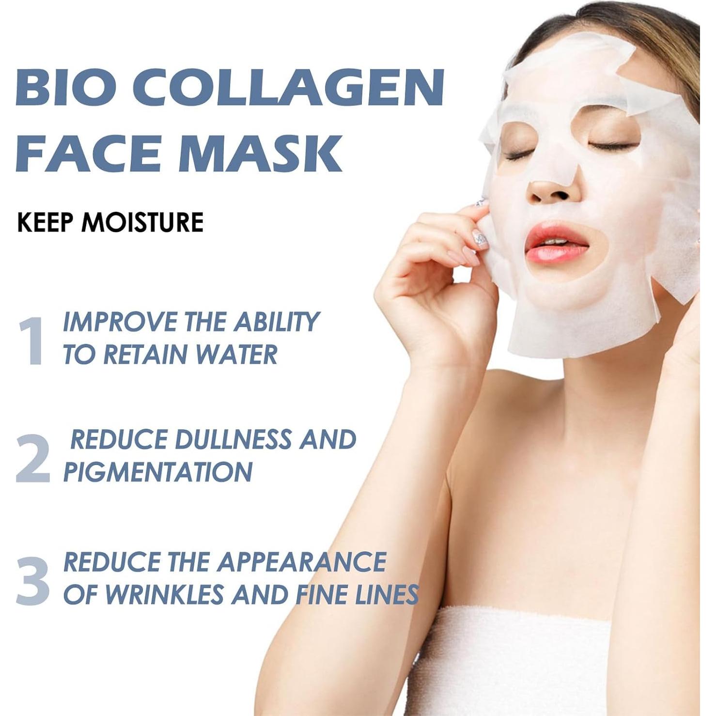 Mascarilla de Colágeno Hidratante SEWOG - 4 Paquete Antiarrugas