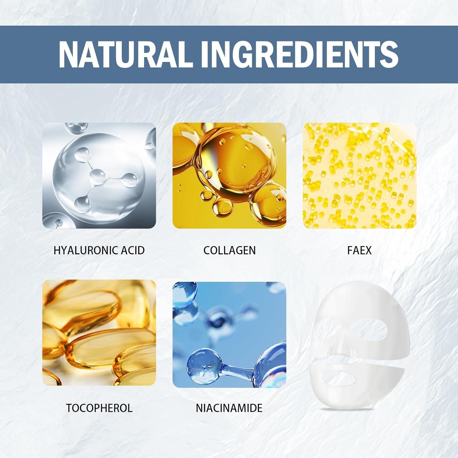 Mascarilla de Colágeno Hidratante SEWOG - 4 Paquete Antiarrugas